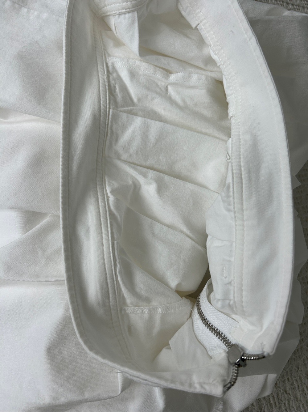 White Pleated cotton Women's Skirt - Picture 6 of 10